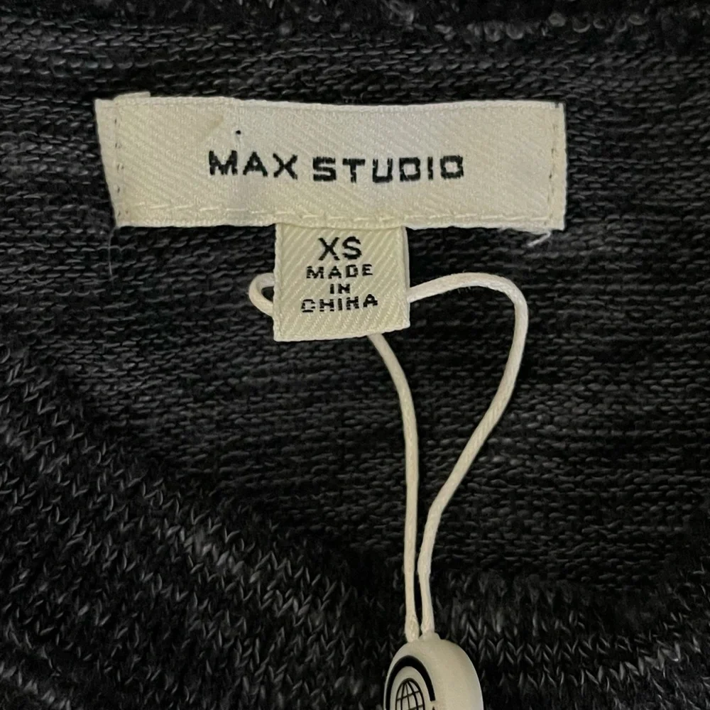 Max Studio Black Marled Knit Tie Waist Dress XS NWT $98